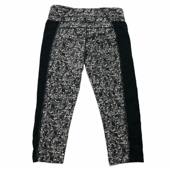 Athleta Ditsy Stripe Balance Capri Flint Gray M - Picture 6 of 8